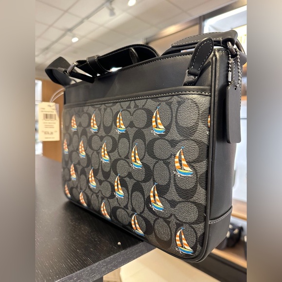 NWT！COACH District Crossbody Bag In Signature Canvas With Sailboat Print （CT898） - Picture 2 of 8